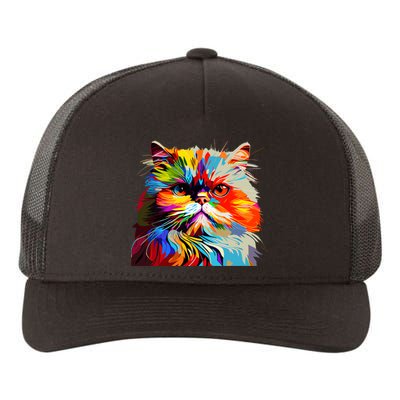 Persian Cat Lovers Colorful Pop Art Persian Cat Yupoong Adult 5-Panel Trucker Hat