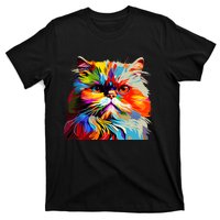 Persian Cat Lovers Colorful Pop Art Persian Cat T-Shirt