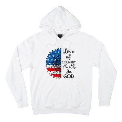 Patriotic Christian Love Country Faith In God USA Flag Hoodie