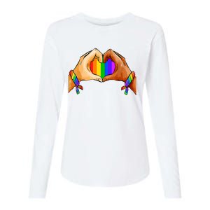 Pride Clothing Lgbt Rainbow Flag Heart Pride Month Womens Cotton Relaxed Long Sleeve T-Shirt