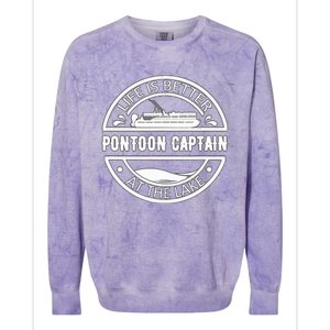 Pontoon Captain Life Is Better At The Lake Colorblast Crewneck Sweatshirt