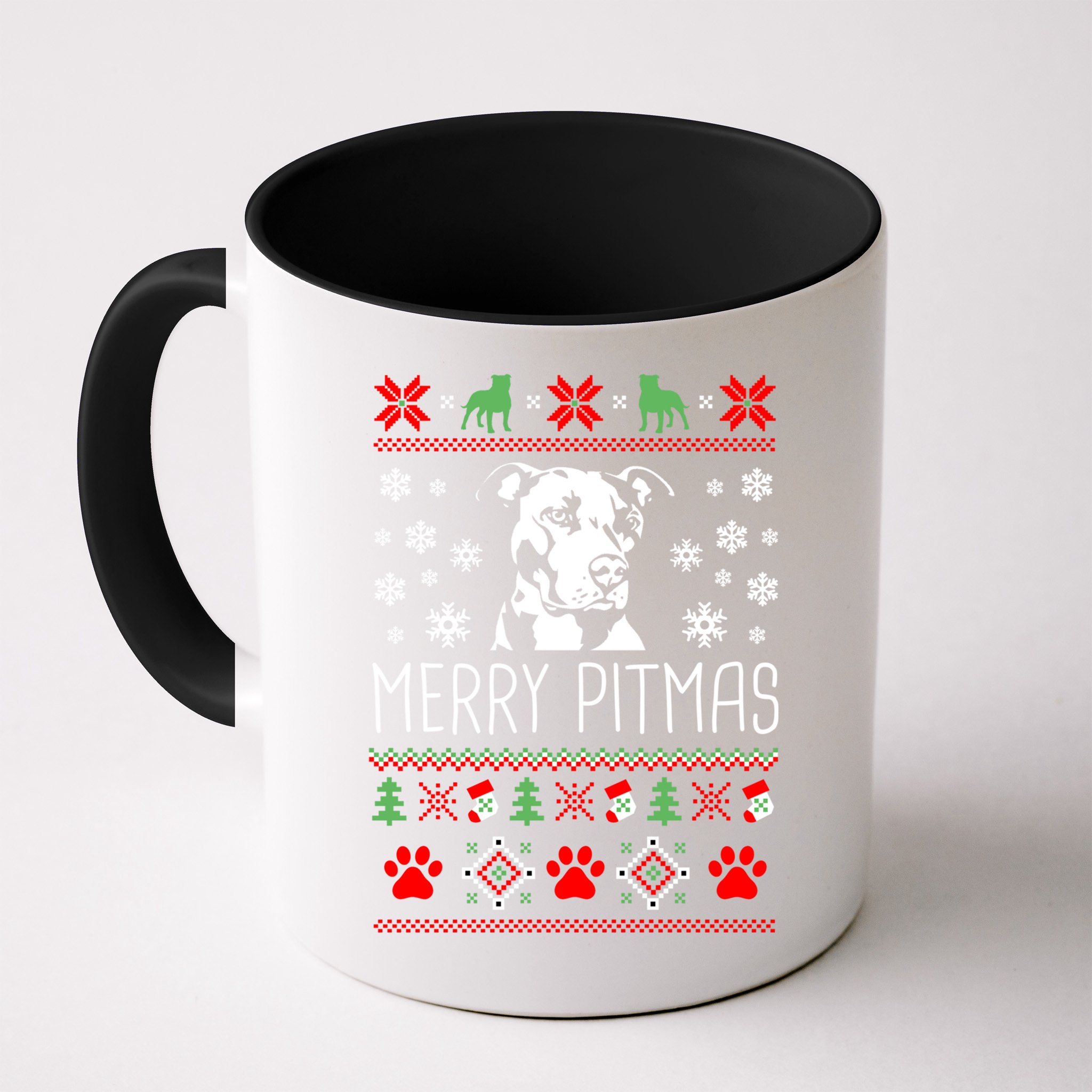 Pitbull Christmas Lovers Merry Pitmas Ugly Christmas Gift Mug