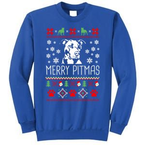 Pitbull Christmas Lovers Merry Pitmas Ugly Christmas Gift Sweatshirt