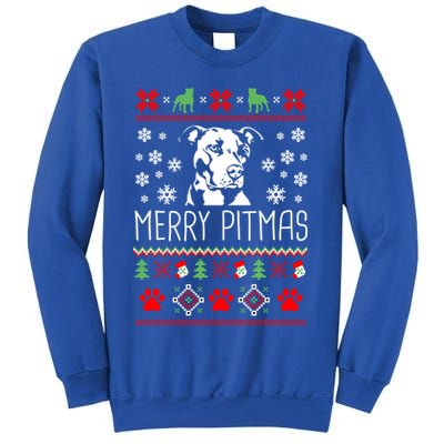 Pitbull Christmas Lovers Merry Pitmas Ugly Christmas Gift Sweatshirt