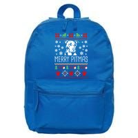 Pitbull Christmas Lovers Merry Pitmas Ugly Christmas Gift 16 in Basic Backpack