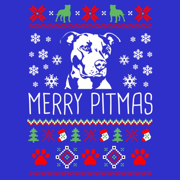Pitbull Christmas Lovers Merry Pitmas Ugly Christmas Gift 16 in Basic Backpack