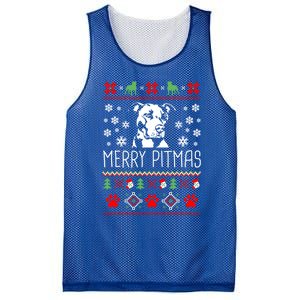 Pitbull Christmas Lovers Merry Pitmas Ugly Christmas Gift Mesh Reversible Basketball Jersey Tank