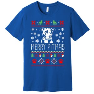 Pitbull Christmas Lovers Merry Pitmas Ugly Christmas Gift Premium T-Shirt