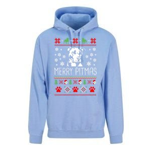 Pitbull Christmas Lovers Merry Pitmas Ugly Christmas Gift Unisex Surf Hoodie