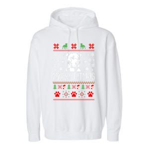 Pitbull Christmas Lovers Merry Pitmas Ugly Christmas Gift Garment-Dyed Fleece Hoodie