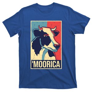 Patriotic Cow Lover American Cattle Farm Gift Usa Moorica Gift Cow Cool Gift T-Shirt