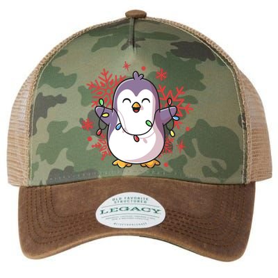 Penguin Christmas Lights Cute Wo Holidays Legacy Tie Dye Trucker Hat