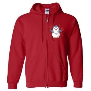 Penguin Christmas Lights Cute Wo Holidays Full Zip Hoodie