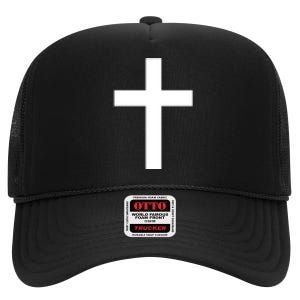 Pocket Cross Logo High Crown Mesh Back Trucker Hat