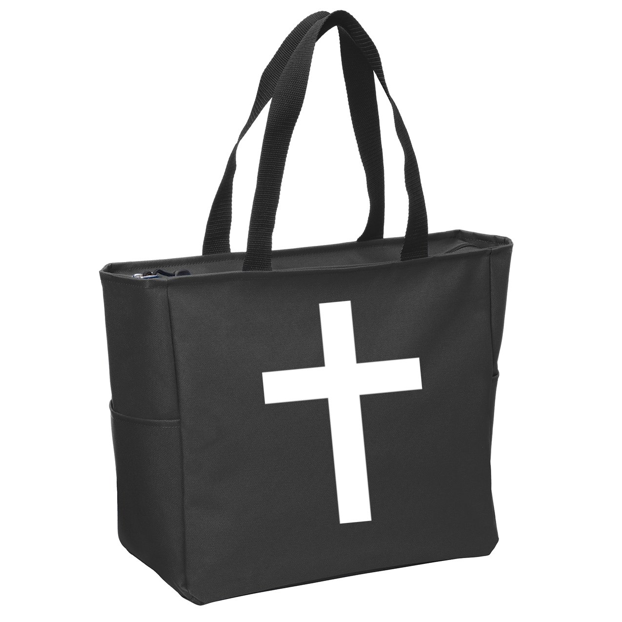 Pocket Cross Logo Zip Tote Bag