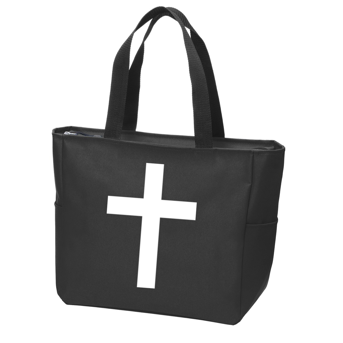 Pocket Cross Logo Zip Tote Bag