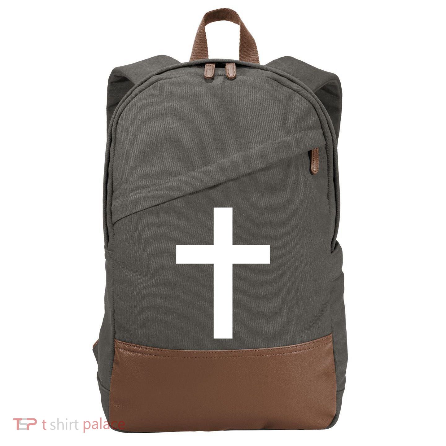 Pocket Cross Logo Cotton Canvas Backpack