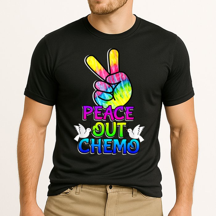 PeaceOut Chemo Last Day Of Chemo End Chemotherapy Cancer Cooling Performance Crew T-Shirt