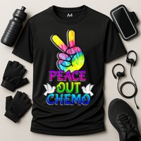 PeaceOut Chemo Last Day Of Chemo End Chemotherapy Cancer Cooling Performance Crew T-Shirt