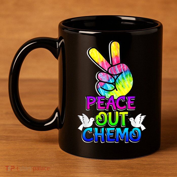PeaceOut Chemo Last Day Of Chemo End Chemotherapy Cancer 11oz C Handle Ceramic Mug