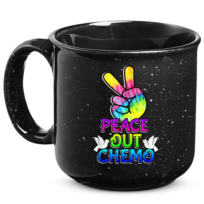 PeaceOut Chemo Last Day Of Chemo End Chemotherapy Cancer 15oz Campfire Ceramic Mug