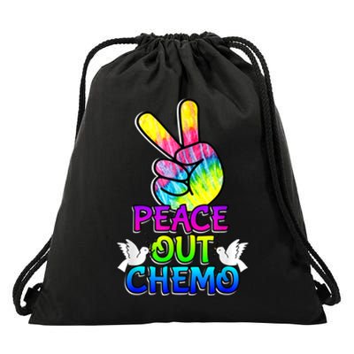 PeaceOut Chemo Last Day Of Chemo End Chemotherapy Cancer Drawstring Bag