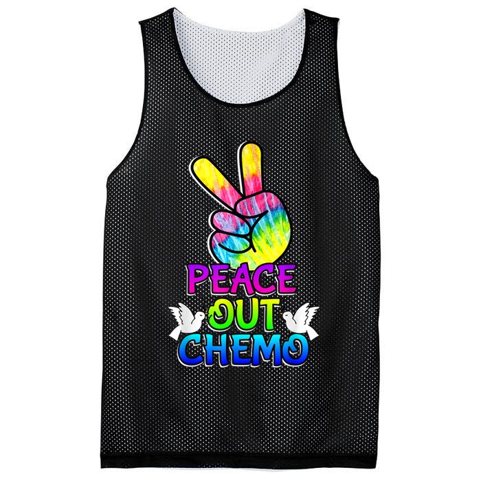 PeaceOut Chemo Last Day Of Chemo End Chemotherapy Cancer Mesh Reversible Basketball Jersey Tank