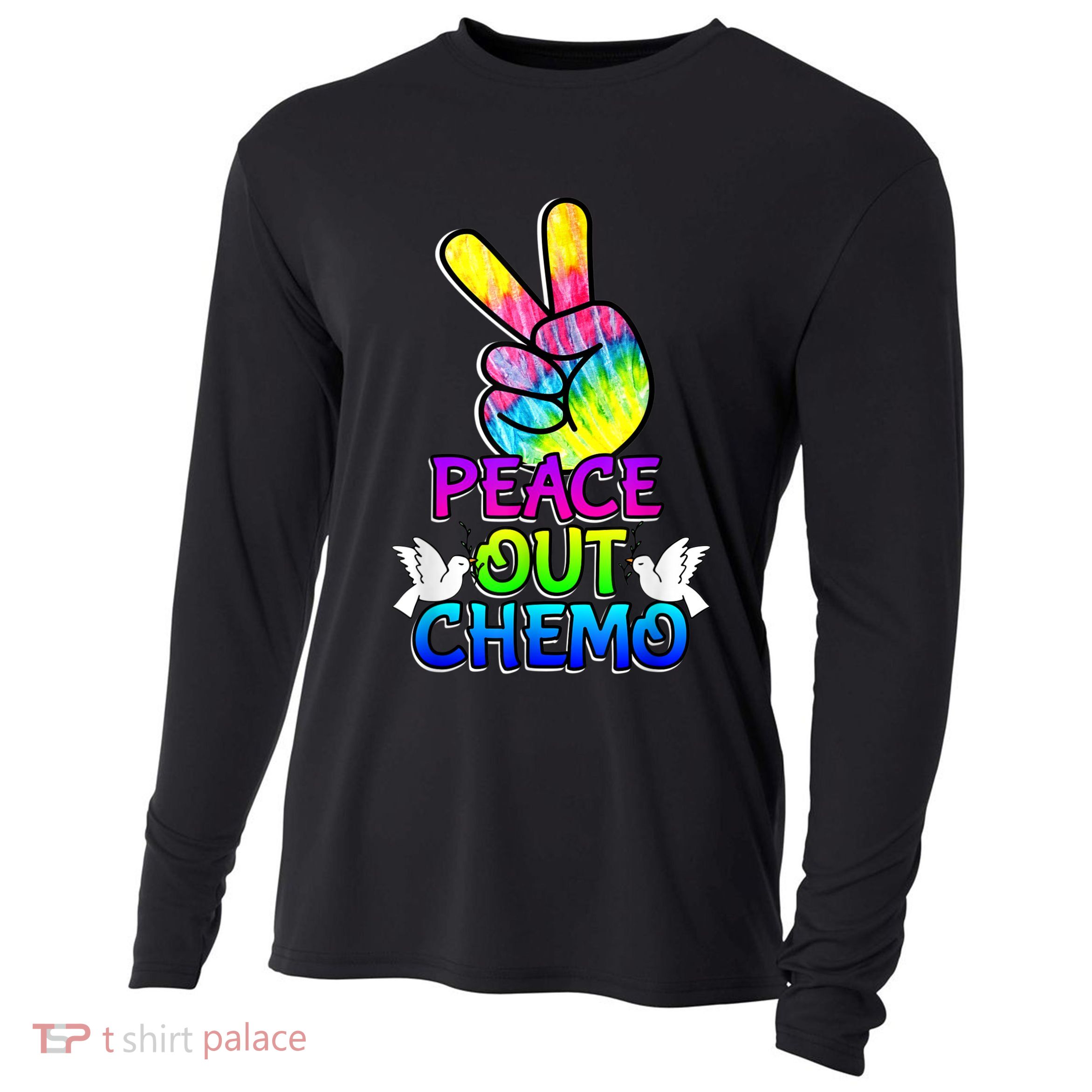 PeaceOut Chemo Last Day Of Chemo End Chemotherapy Cancer Cooling Performance Long Sleeve Crew