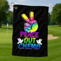 PeaceOut Chemo Last Day Of Chemo End Chemotherapy Cancer Golf Towel