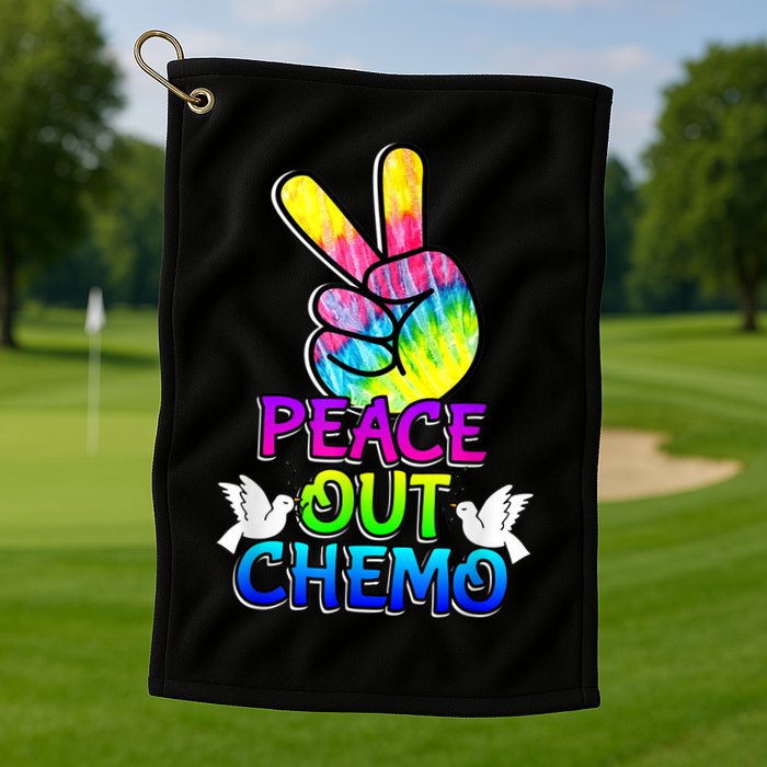 PeaceOut Chemo Last Day Of Chemo End Chemotherapy Cancer Golf Towel
