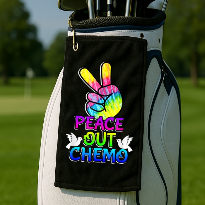 PeaceOut Chemo Last Day Of Chemo End Chemotherapy Cancer Golf Towel