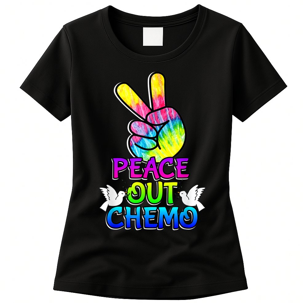 PeaceOut Chemo Last Day Of Chemo End Chemotherapy Cancer Womens T-Shirt