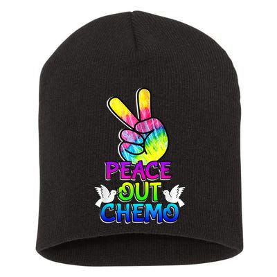 PeaceOut Chemo Last Day Of Chemo End Chemotherapy Cancer Short Acrylic Beanie