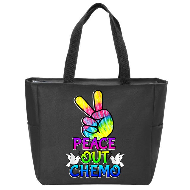 PeaceOut Chemo Last Day Of Chemo End Chemotherapy Cancer Zip Tote Bag