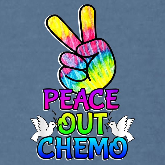 PeaceOut Chemo Last Day Of Chemo End Chemotherapy Cancer Garment-Dyed Sweatshirt