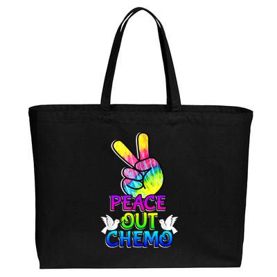 PeaceOut Chemo Last Day Of Chemo End Chemotherapy Cancer Cotton Canvas Jumbo Tote