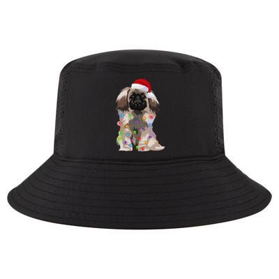 Pekingese Christmas Lights Xmas Dog Lover Santa Hat Funny Gift Cool Comfort Performance Bucket Hat