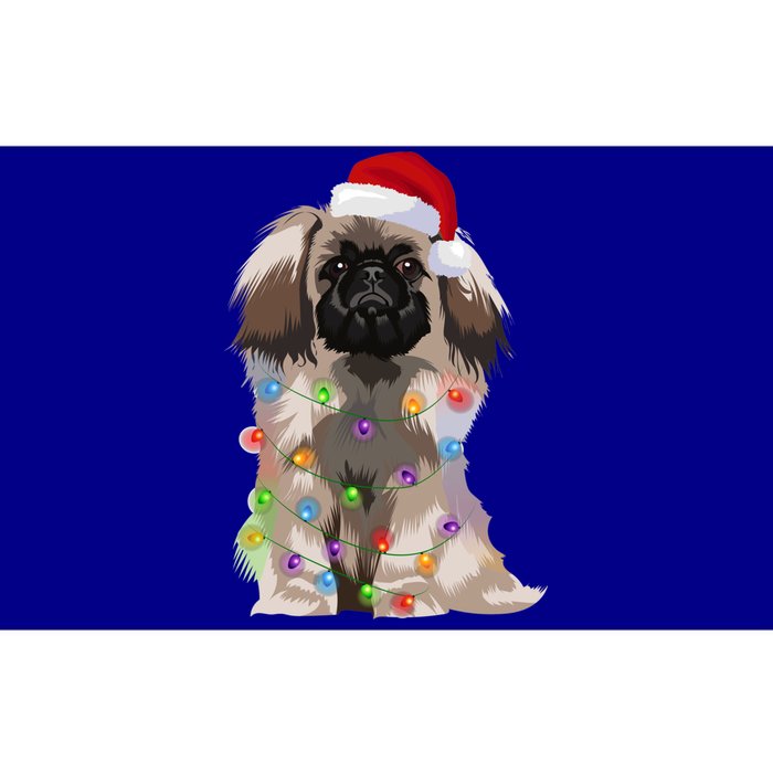 Pekingese Christmas Lights Xmas Dog Lover Santa Hat Funny Gift Bumper Sticker