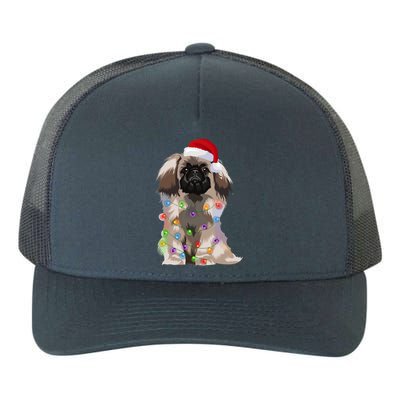 Pekingese Christmas Lights Xmas Dog Lover Santa Hat Funny Gift Yupoong Adult 5-Panel Trucker Hat