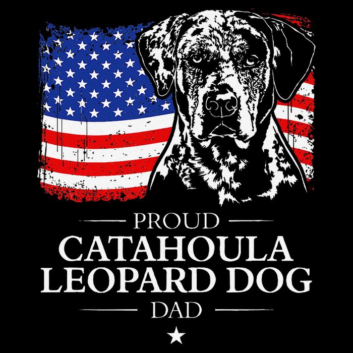 Proud Catahoula Leopard Dog Dad American Flag Patriotic Dog Zip Tote Bag