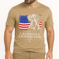 Proud Catahoula Leopard Dog Dad American Flag Patriotic Dog Cooling Performance Crew T-Shirt