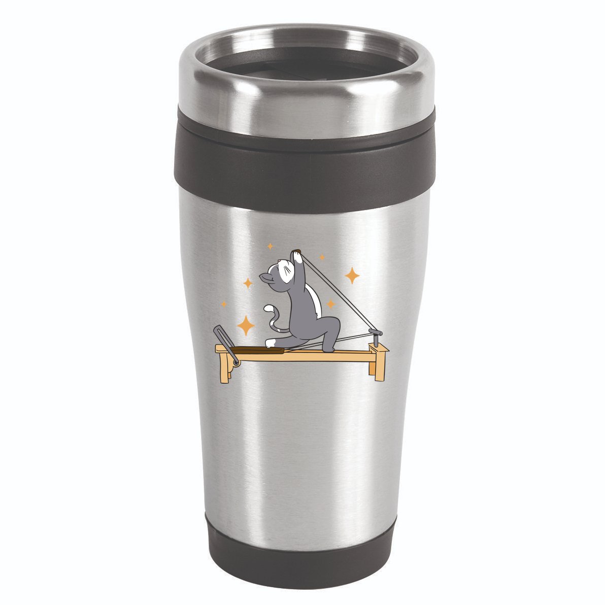 Pilates Cat Lover Funny 16oz Travel Tumbler