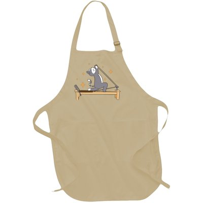 Pilates Cat Lover Funny Full-Length Apron With Pockets