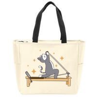 Pilates Cat Lover Funny Zip Tote Bag