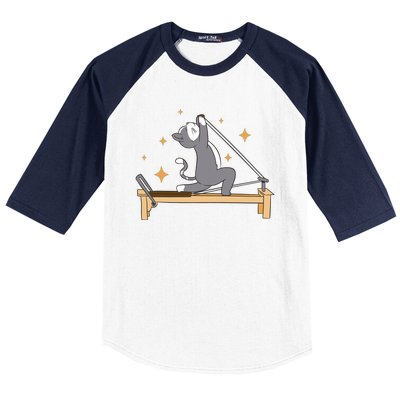 Pilates Cat Lover Funny Baseball Sleeve Shirt