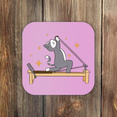 Pilates Cat Lover Funny Coaster