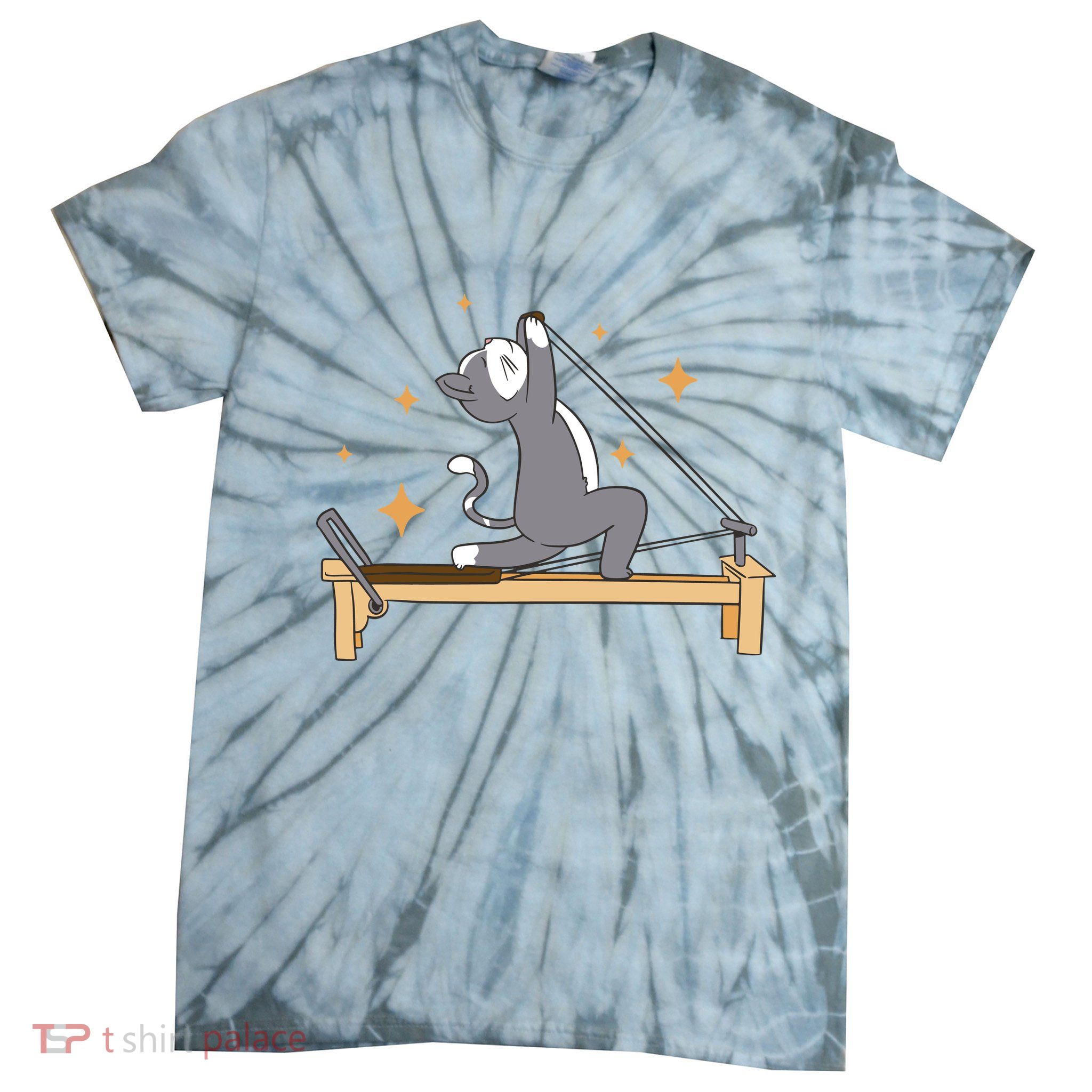 Pilates Cat Lover Funny Tie-Dye T-Shirt