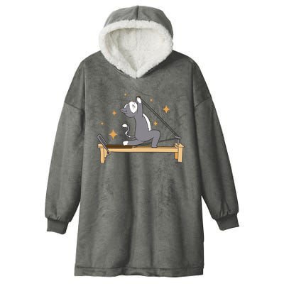 Pilates Cat Lover Funny Hooded Wearable Blanket