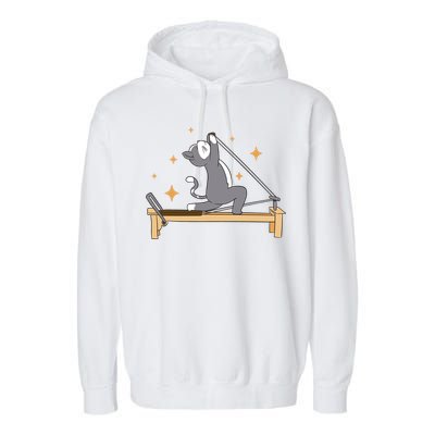 Pilates Cat Lover Funny Garment-Dyed Fleece Hoodie