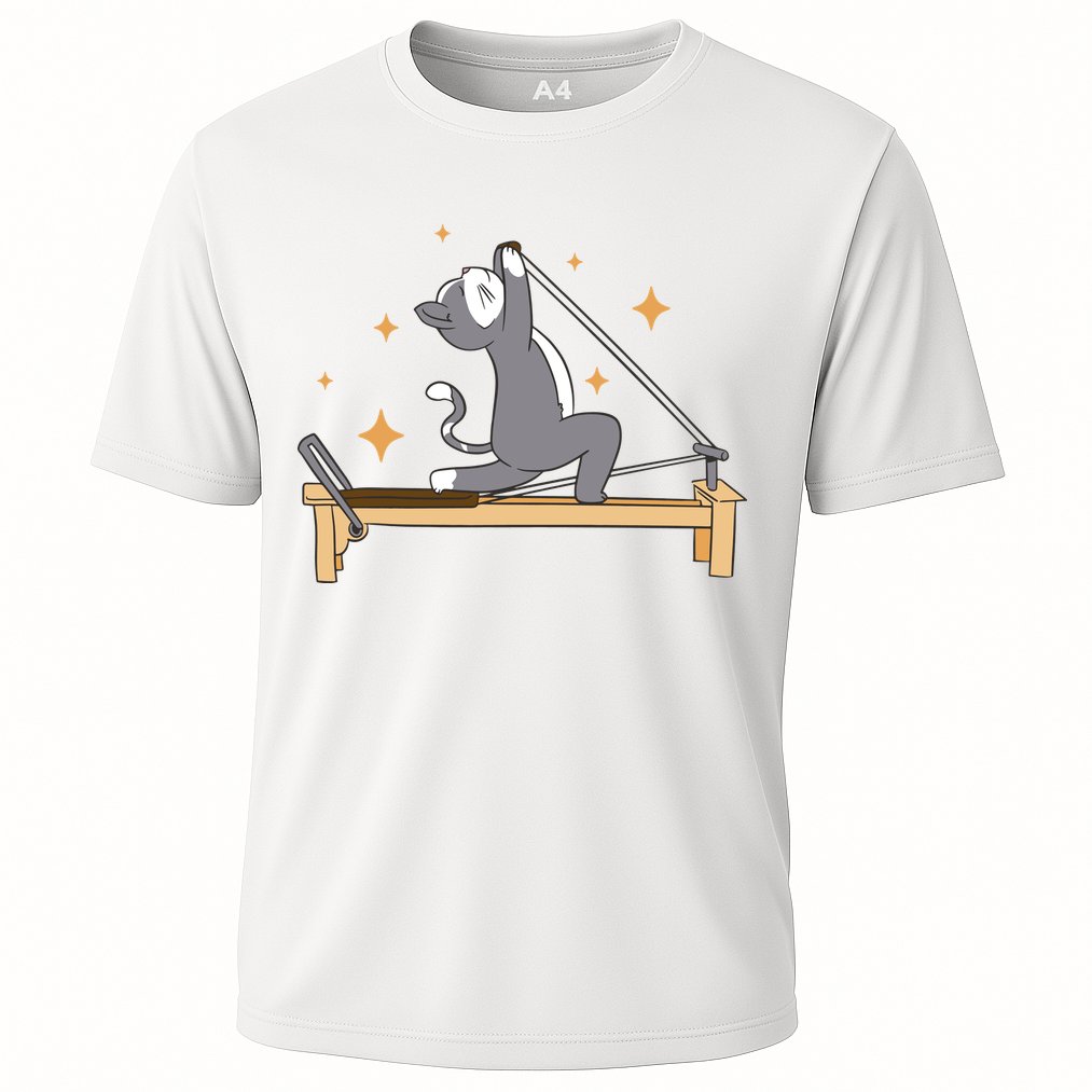 Pilates Cat Lover Funny Performance Shirt